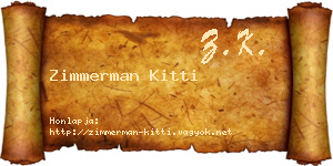 Zimmerman Kitti névjegykártya