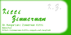 kitti zimmerman business card